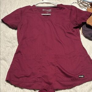 Grey's Anatomy Burgundy Scrub Top and pants set